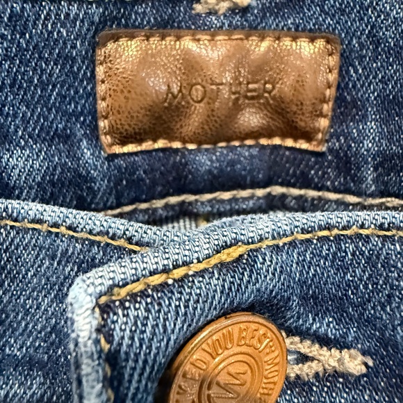 MOTHER Bootcut Jeans Medium-Dark Wash Distressed - Picture 2 of 7